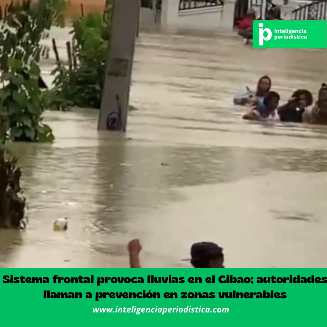 🌧️ Sistema frontal provoca lluvias en el Cibao.

La Defensa Civil en Santiago de los Caballeros llama a prevención en zonas vulnerables ante posibles crecidas.

El PMR, encabezado por Rosa Santos, se mantiene en alerta. ⚠️

VER MAS DETALLES VISITAR PORTAL/inteligenciaperiodistica.com/2026/02/25/sis…