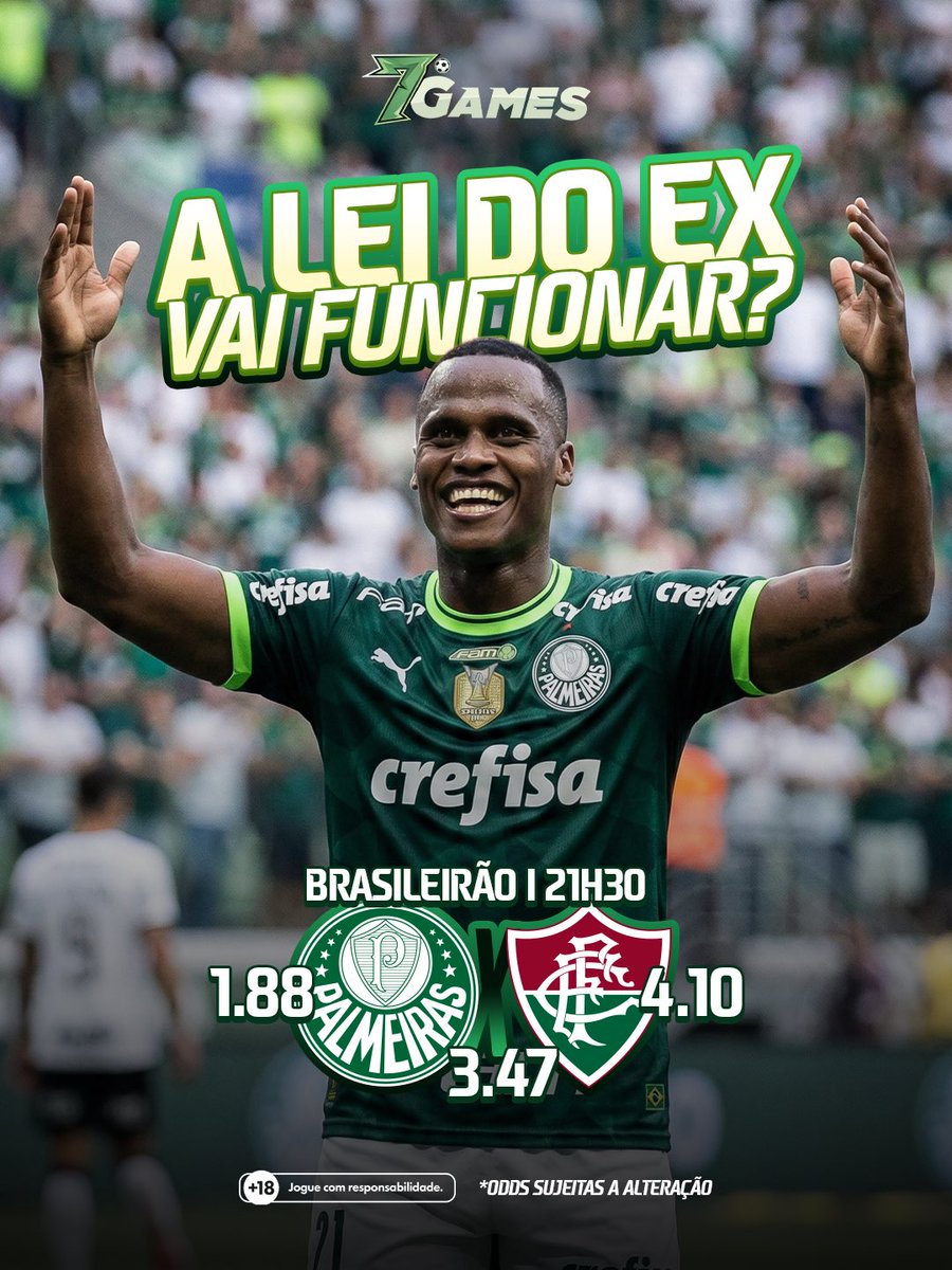 7gamesbet's tweet image. ⚖💥 Lei do Ex em ação, família 7Games!
John Arias veste o terno de Oficial de Justiça do Verdão e tá pronto pra “entregar” aquela famosa cobrança contra o Fluminense. 👀
Será que rola carimbo na rede do ex-clube?🔥
Comenta aí e depois cola na 7Games! 🍀
#7Games