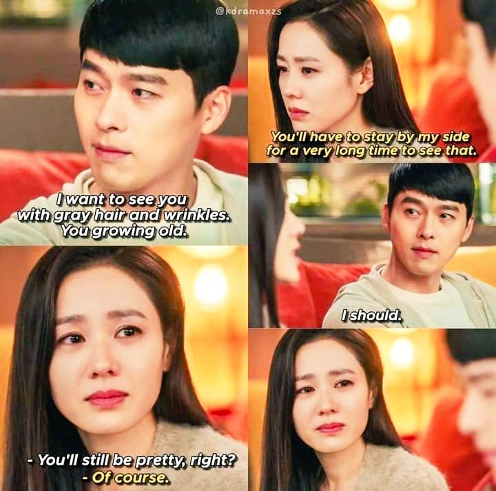 🐻"I want to see you with gray
hair and wrinkles."
"You'll still be pretty right?
🐰"Of course"
🐰"You'll have to stay by my side
for a very long time to see that."
🐻"I should."

THE DIALOGUE THAT WILL ALWAYS
BE RELATABLE IN THEIR REAL LIFE.🧡