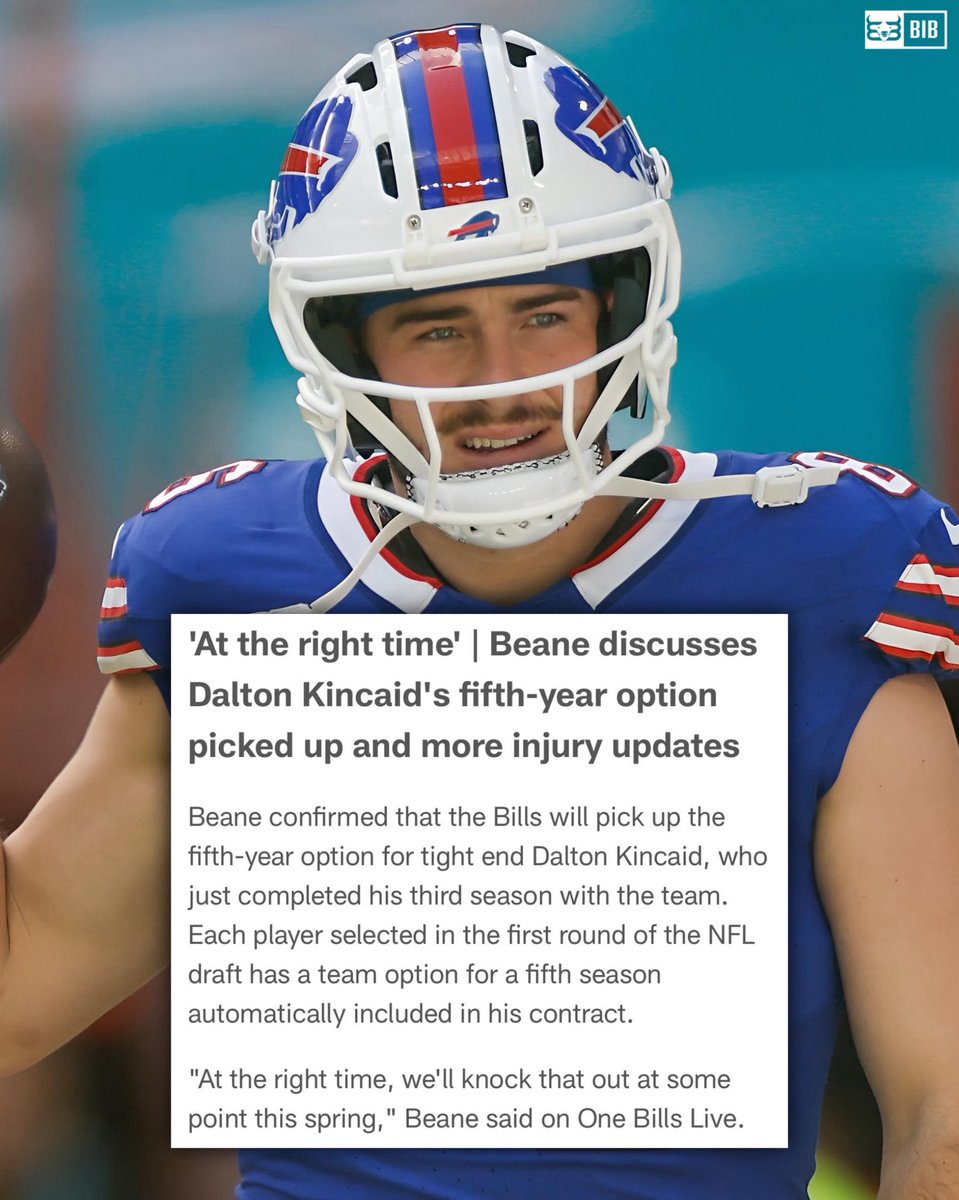 BuiltInBuffalo_'s tweet image. Brandon Beane has CONFIRMED the #Bills are picking up Dalton Kincaid’s 5th year option! 🔥

#BuiltInBuffalo | #GoBills | #BillsMafia