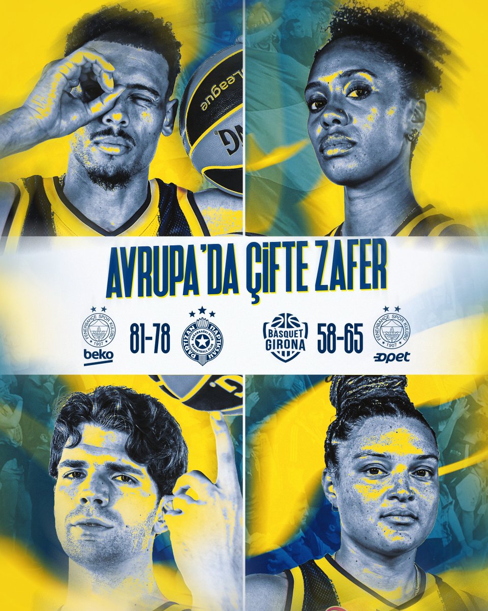 FENERBAHÇE BASKETBOLUNDAN AVRUPA'DA ÇİFTE ZAFER! 💛💙