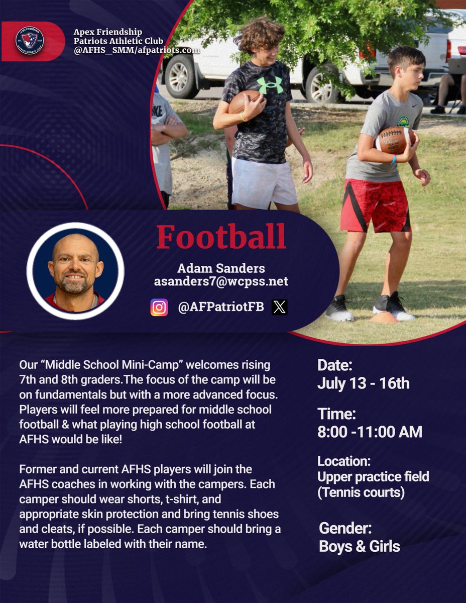 Apex Friendship Patriots Athletic Club tweet media