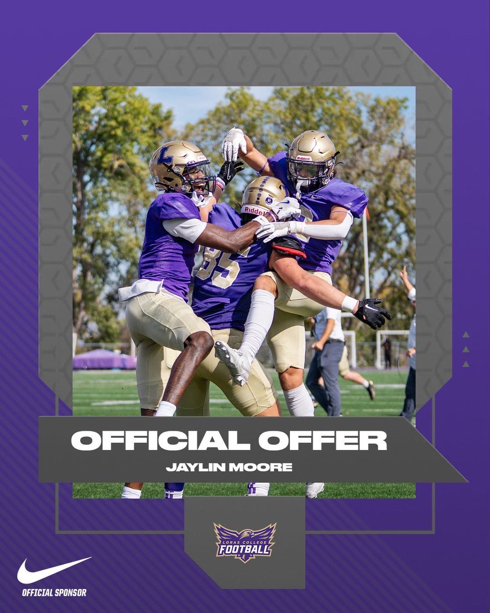 Thank you to <a href="/LorasCollegeFB/">Loras Football</a> and coach Bjork for my third offer I’m very grateful.
