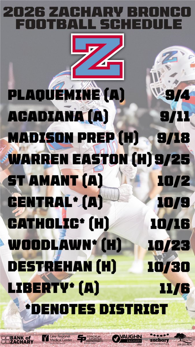 Zachary High Football tweet media