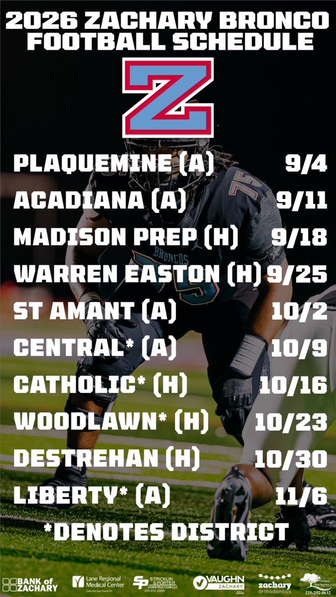 Zachary High Football tweet media