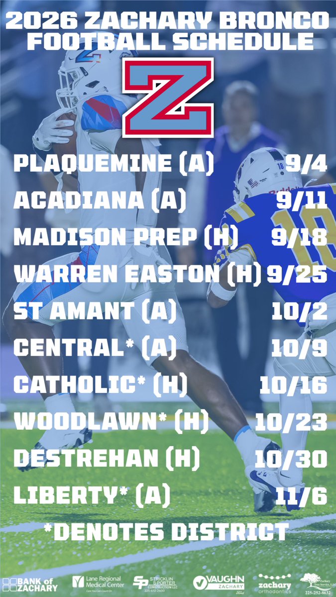 Zachary High Football tweet media