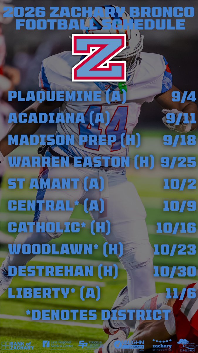 Zachary High Football tweet media