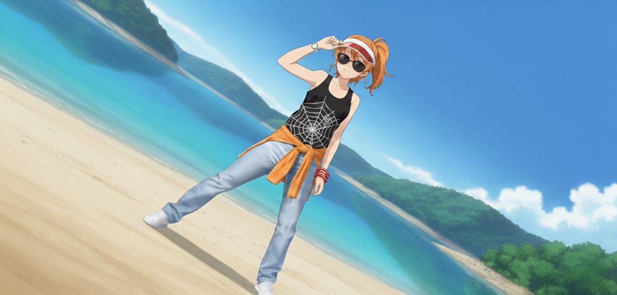 DDittang's tweet photo. Bringing that 2007 heat to the shore! 🌊🔥

"(May 15, 2007)"

A tribute to the one and only Bunty Singh, featuring Honoka Kousaka. From the spiderweb tank to the aviators, it’s pure Main Character energy. 🕶️👊

#BuntySingh #LoveLive #Honoka #2007Vibes #AnimeBeach https://t.co/VkOyPIgpvB