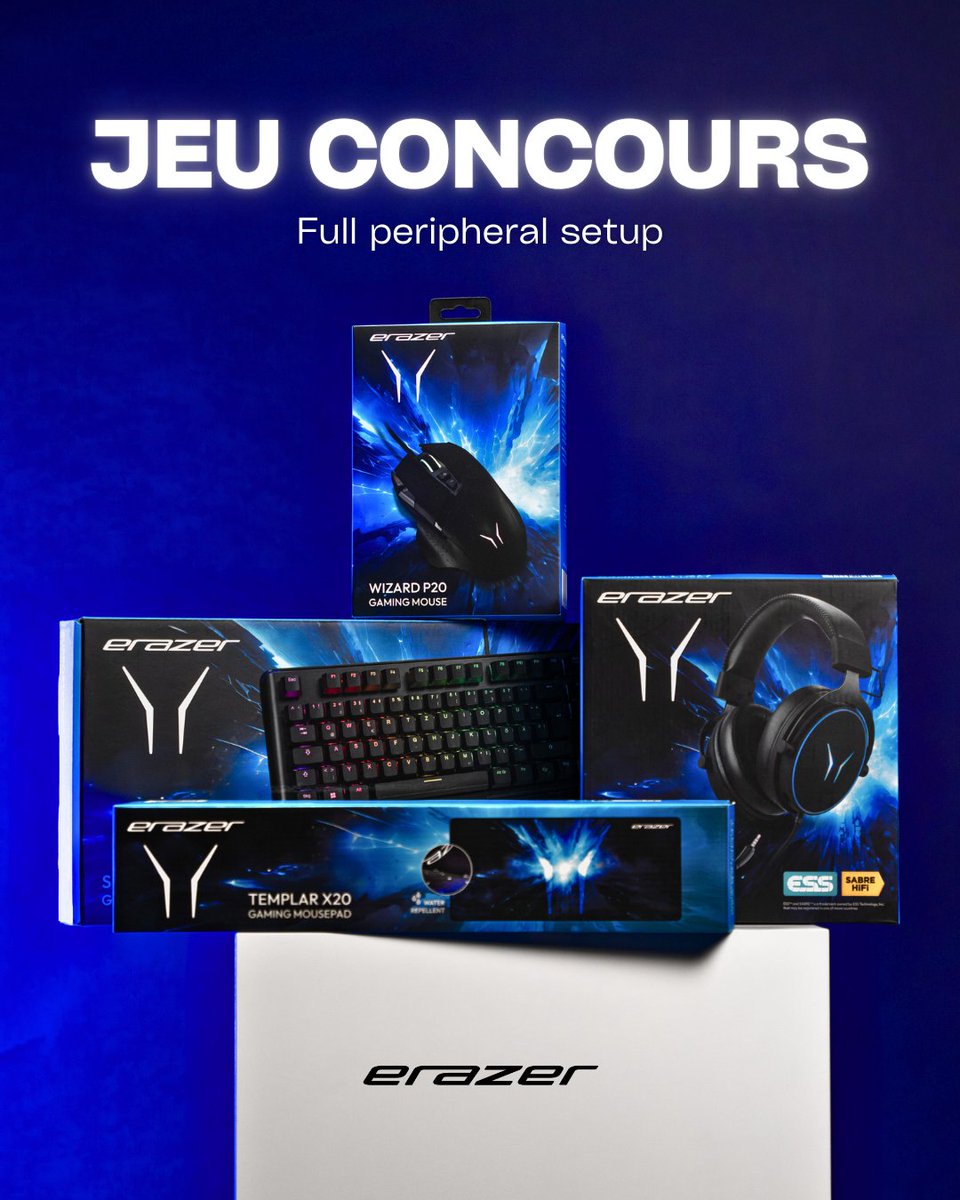 🎁JEU CONCOURS🎁

À l'occasion du tournoi Fortnite avec <a href="/ErazerFrance/">ERAZER 🇫🇷</a>, on vous fait gagner un setup complet de périphériques ! 

Pour participer 

Follow <a href="/ErazerFrance/">ERAZER 🇫🇷</a> &amp; <a href="/leothecrack_/">Leo 🦉</a>
✅RT ce post
🔄Tag 2 mates en commentaire

Tirage au sort le 4 mars 2026 🍀

#Giveaway