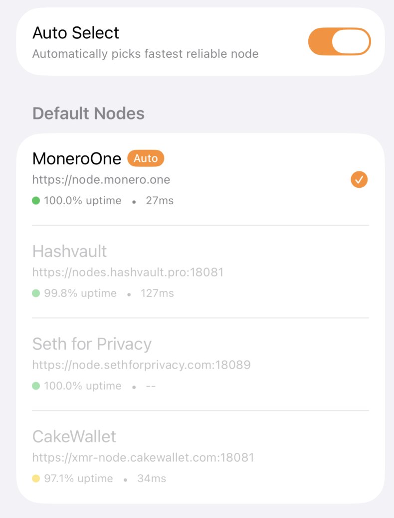 Monero One Public Node is Live.

Open source, zero logs, IP-stripped, padded transactions, native TLS, geo-routed across EU and US with auto-failover.

Just a fast private node. 

Use it.
<a href="/monero_one/">Monero One</a>
