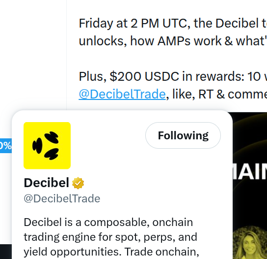 _modular_web3's tweet image. After testnet, devnet now begin mainnet !
#decibel #aptos #CLOB #trade