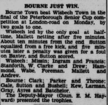 Adding another unknown or lost trophy to the <a href="/BourneTownFC/">Bourne Town FC</a> history books. Another Peterborough Senior Trophy from 1936/37 Season.

Winning 2-1 in the Final, this was the 3rd win in 4 seasons and a 2nd new trophy added!