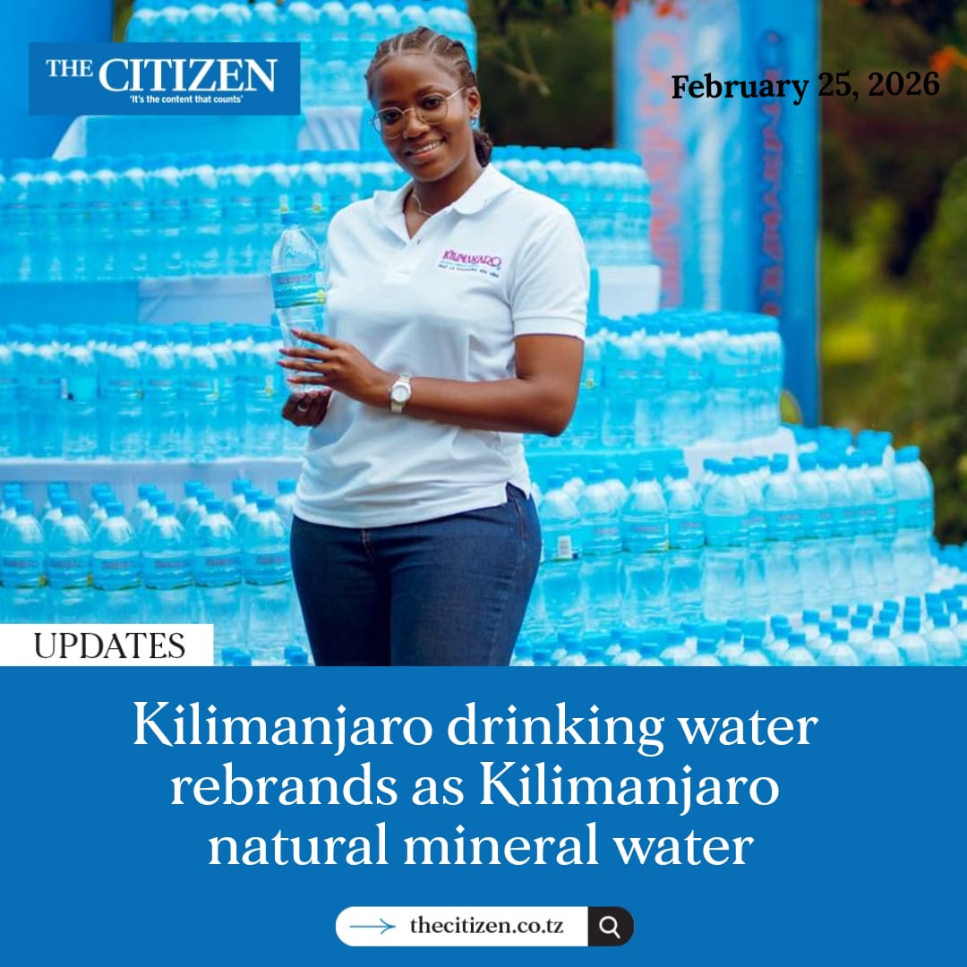 TheCitizenTz's tweet photo. AD: Kilimanjaro Drinking Water rebrands as Kilimanjaro Natural Mineral Water, reflecting its natural mineral content &amp; premium quality.

The new look keeps the same trusted source &amp; standards relied on for 30+ years.

Commitment unchanged: quality natural mineral water, every day https://t.co/YzMa5ht0zP