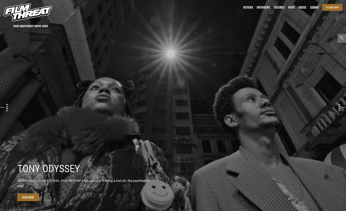 FilmThreat's tweet image. “On a quest, Tony and Ivy are determined to find God, as they want to snip this reality sh*t right in the bud.” Michael Talbot-Haynes joins Tony Odyssey at @Slamdance.
filmthreat.com/reviews/tony-o… #Slamdance #FilmThreatSlamdance #Slamdance2026