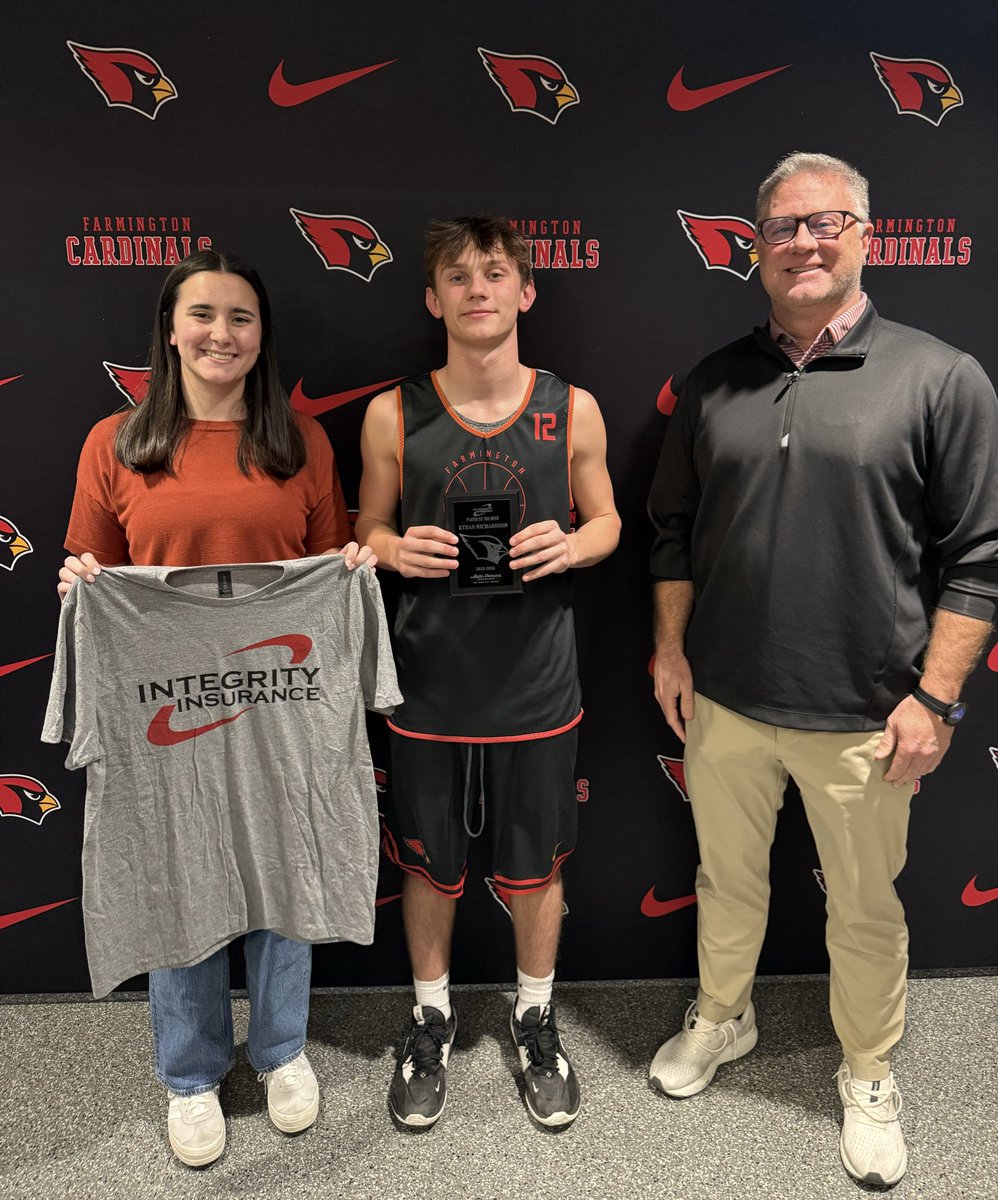 FarmingtonMBB's tweet photo. Thanks Joey Fulgham and Integrity Insurance group for sponsoring our player of the week. Sophomore JJ Moore has helped lead our team to a 29-1 record and the schools first 5A West Conference Championship! https://t.co/whMefQA6TH