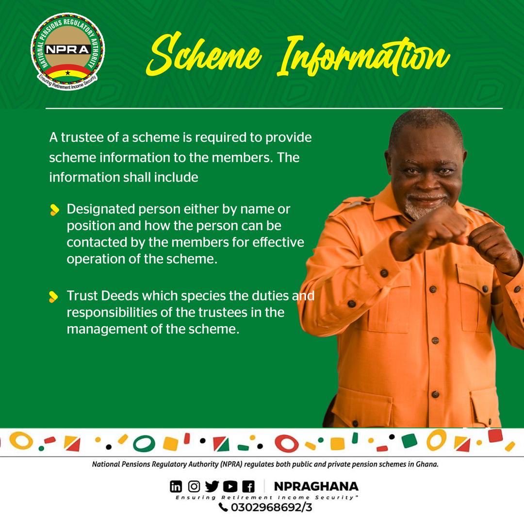 Clear info, stronger trust! 💡💚

Trustees are required to give members the right contacts 📞 and the Trust Deed 📘 — because transparency keeps schemes healthy. ✅💚

#NPRA #EnsuringRetirementIncomeSecurity 💚