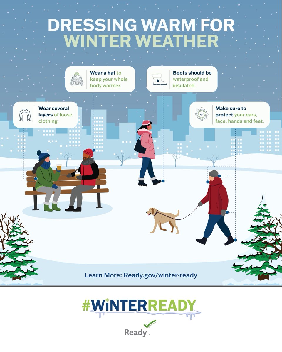 SiouxlandHealth's tweet image. Make sure to dress appropriately when going outside in the cold or the snow. Here are a few tips on how to dress to protect yourself from winter weather!  #StayWarm #ColdWeatherTips