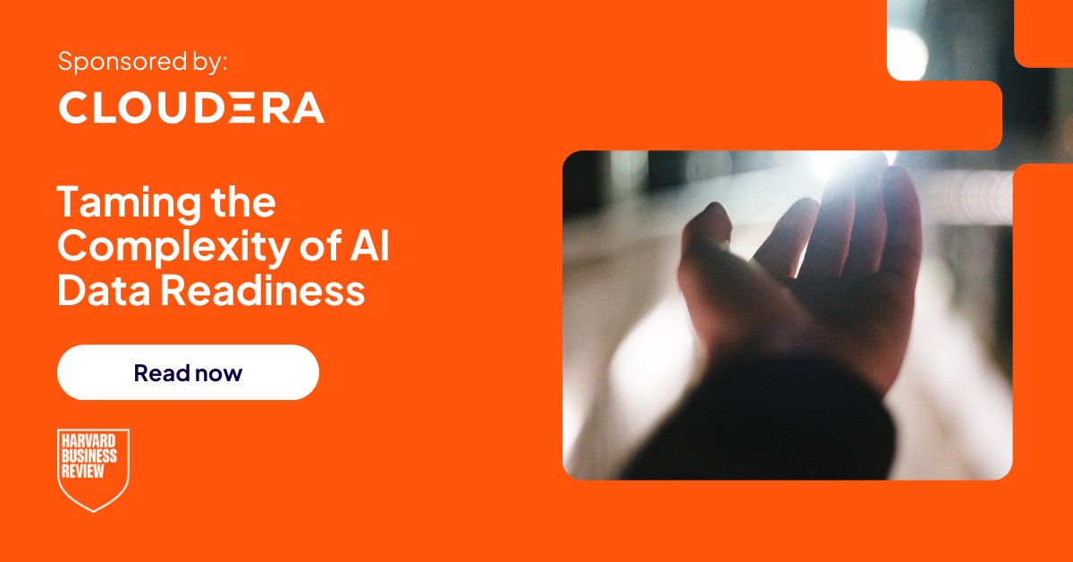 cloudera's tweet photo. Only 7% of respondents say their data is fully ready for AI. Siloed systems, unclear strategy, and data quality gaps continue to slow progress.

The path forward is clear: prioritize governance and security, move AI closer to where data lives, and use agentic AI to improve data health and automation.

Dive into the report by @HarvardBiz Analytic Services, sponsored by Cloudera: https://t.co/oYznyF8I8Z