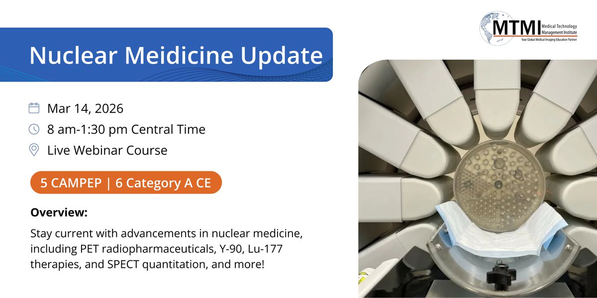 MTMIRadiates's tweet photo. Join us on March 14th to explore the latest advancements in Nuclear Medicine. Stay informed and ahead in the field! #PETCT #NucMed #MedPhys #MedicalPhysics

Save your spot: https://t.co/vkyMIrZ5rv https://t.co/dmIYXkBUJT