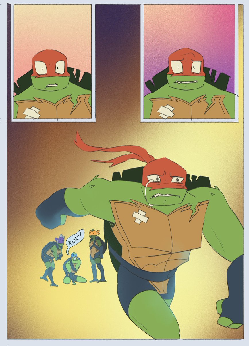 darelwaffleking's tweet image. Raphs comic part one #rottmnt