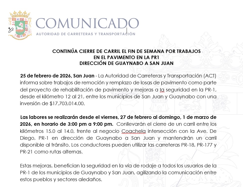 Autoridad de Carreteras y Transportación (ACT) tweet media