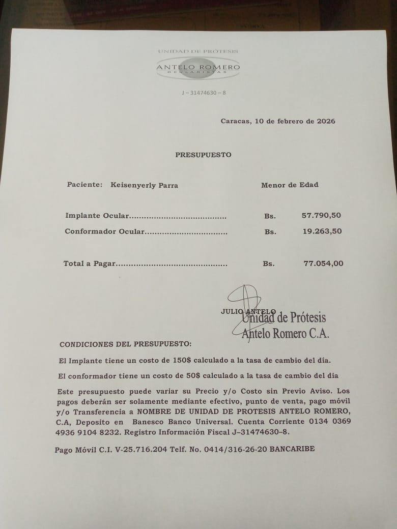 MamaLisVzla's tweet photo. #CancerInfantil
Kesianyeli tiene programada la cirugía para enuclear un ojito, pero faltan el implante y el conformador, el costo es de $150.
Por favor apoyemos🙏🏻🎗️
Pago móvil Vzla J412719807/04142030483

Zelle Muniraf@bellsouth.net Munira Munoz 

https://t.co/509ZavgdbV https://t.co/NhCcnb0HnD