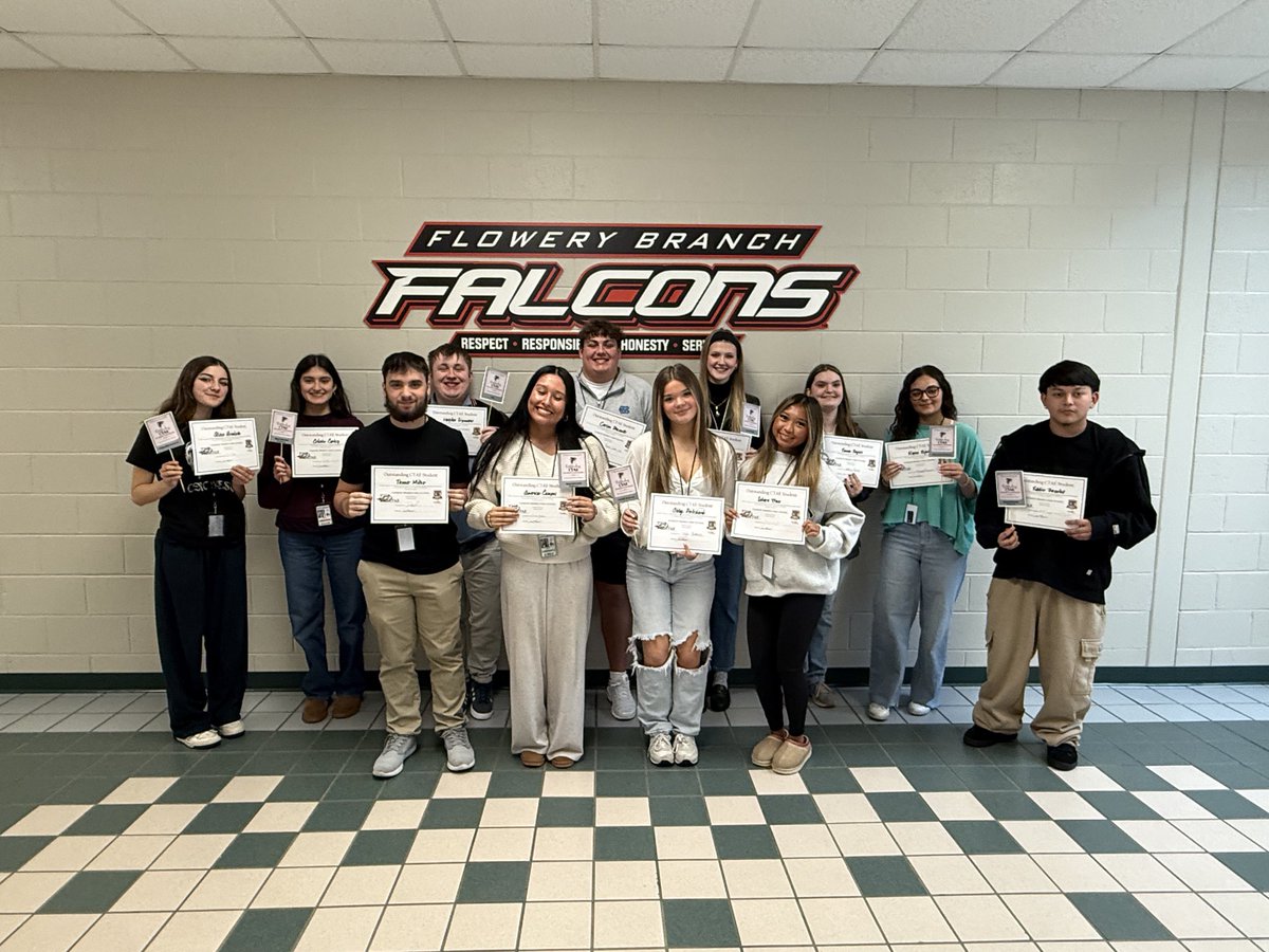 Hallcounty_wbl's tweet photo. We celebrated our @fbhsfalcons Outstanding CTE Students today!
Congratulations to Alice Nicolich, Abby Prichard, Celeste Cortez, America Campos, Carson Peacock, Karen Ripoll, Tanner Miller, Hayden Sizemore, Wesley Walton, Eddie Fuentes, Addison Enzor, Solara Tran, &amp; Emma
Rogers! https://t.co/YWor6ic58u