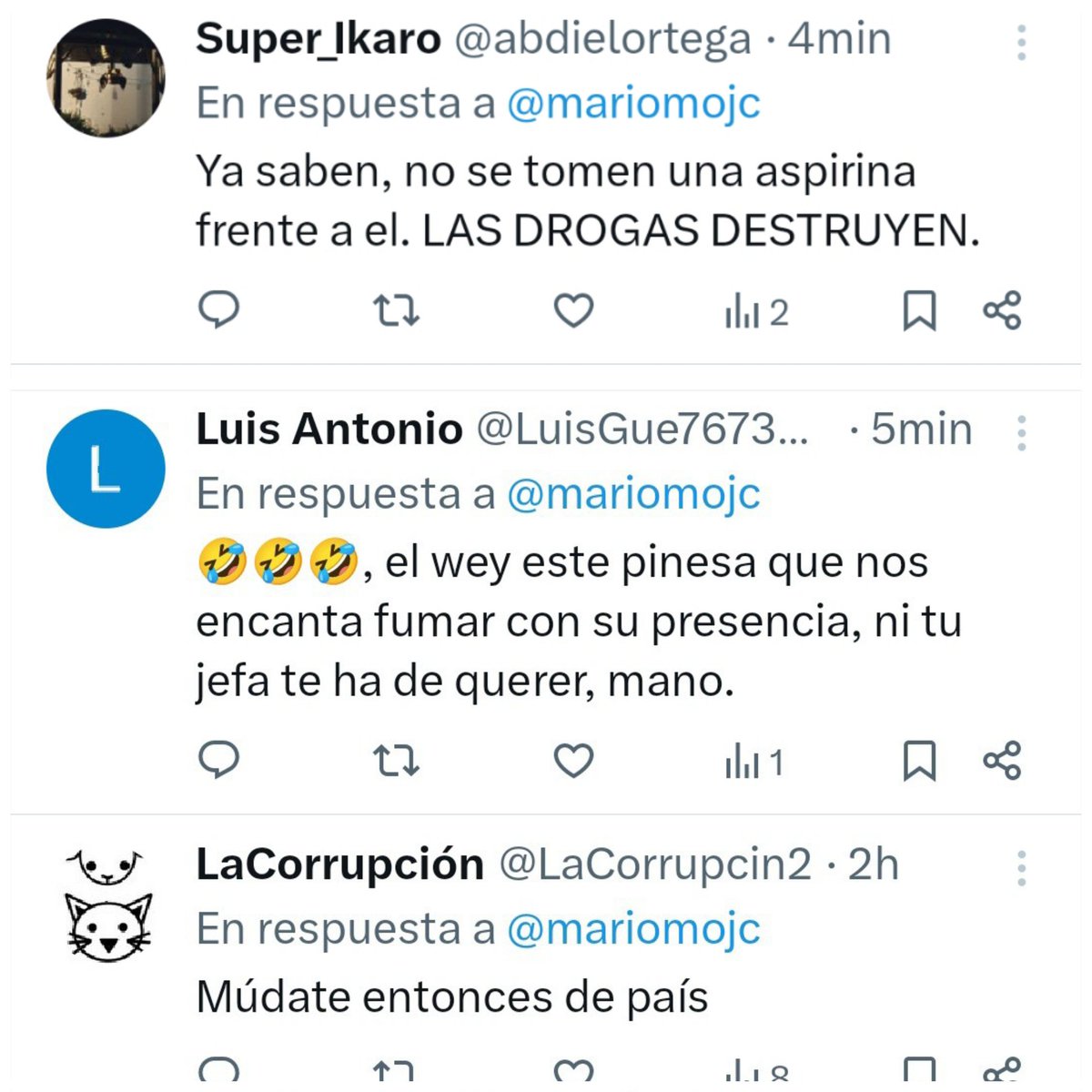 Ya me salieron los primeros tres consumidores llorando.

Que llorones son cuando alguien habla de sus adicciones.