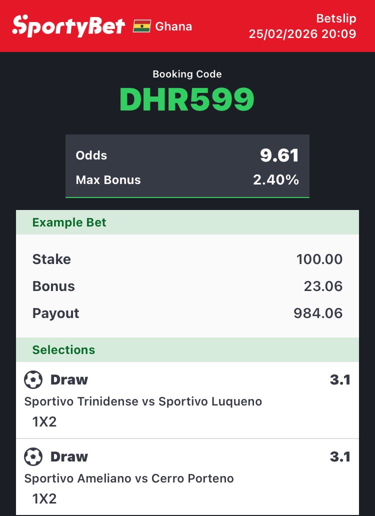ceobesttips's tweet image. IT’S 100% SAFETY 🎉🎉🎉

GOOD LUCK 🍀

#9Odds #foryou #sportybetGH