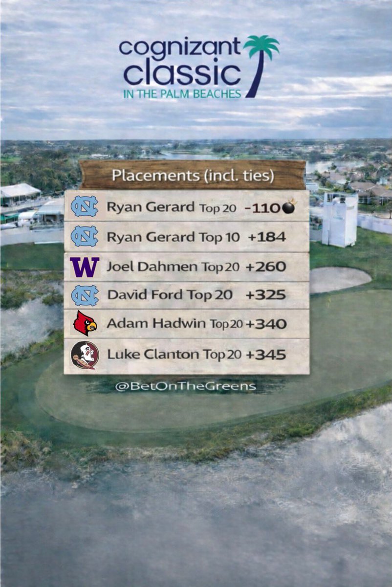 betonthegreens's tweet photo. The Cognizant Classic Betting Card ⛳️ -

Spraying the field, light week besides the bomb. 

@the_cognizant https://t.co/4MVAG24c0S