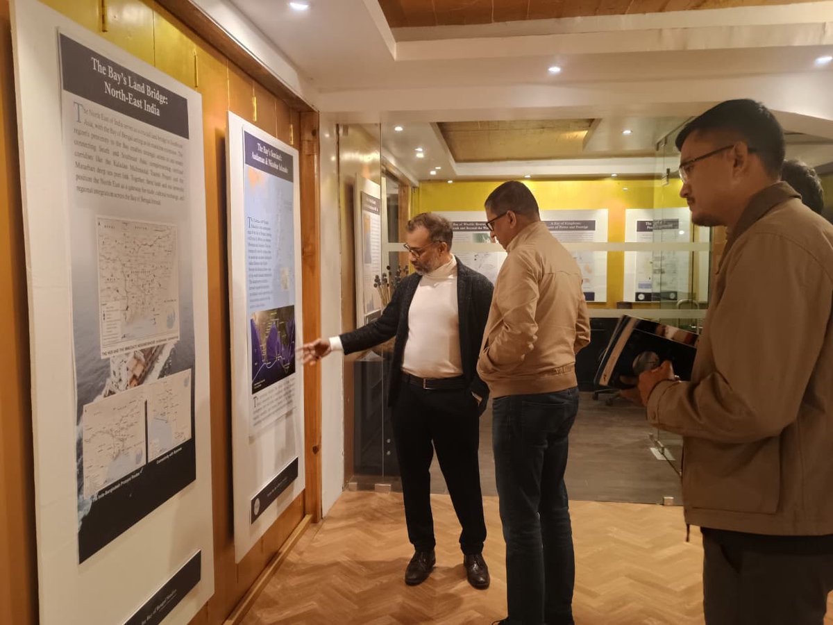 AsianConfluence's tweet photo. H.E. Amb. Riaz Hamidullah, High Commissioner of Bangladesh to India, visited the Asian Confluence Centre in Shillong. During the visit, he presented a series of books to the Centre and took a walkthrough of the exhibition at the Centre for Bay of Bengal Studies.

@ihcdhaka @bdhc_delhi @BDMOFA @hamidullah_riaz 

#IndiaBangladesh #BayofBengal #IndoPacific #Geopolitics