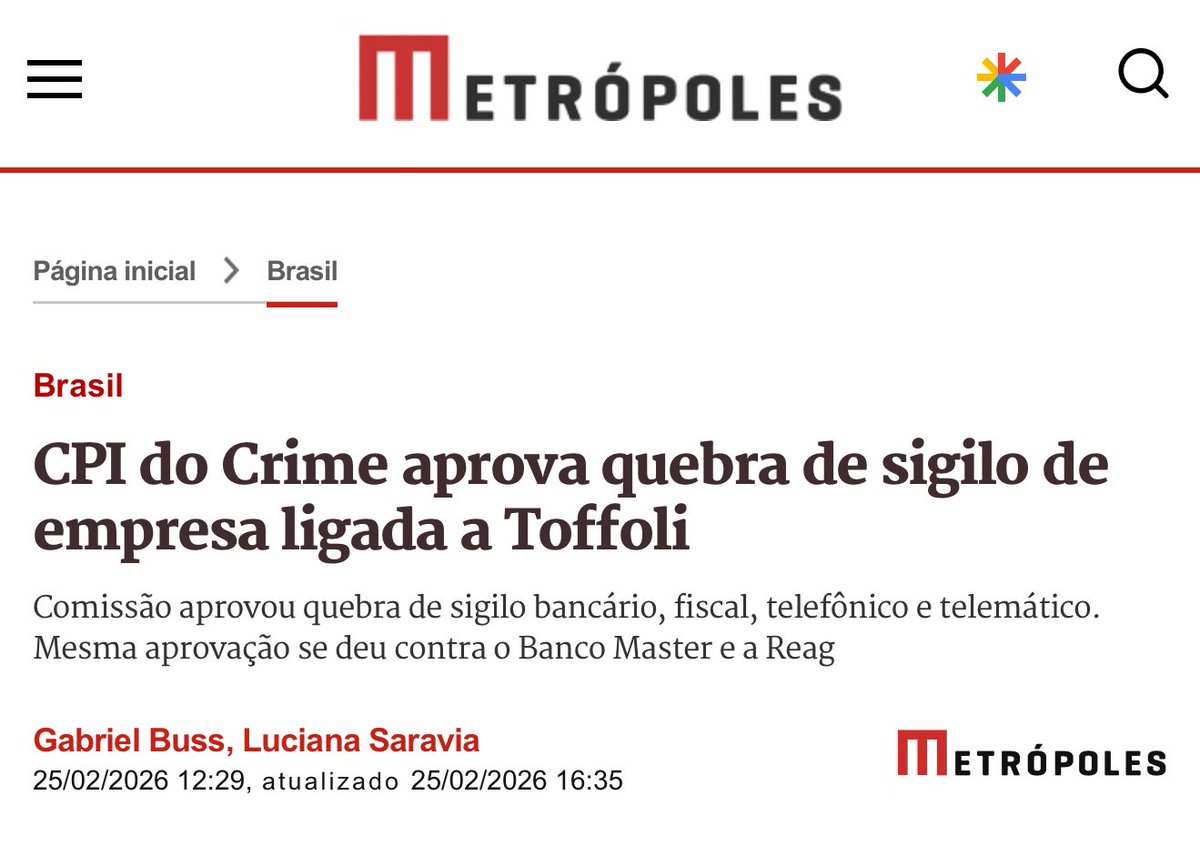 A CPI do Crime Organizado aprovou a quebra de sigilo da Maridt. Não é uma notícia qualquer