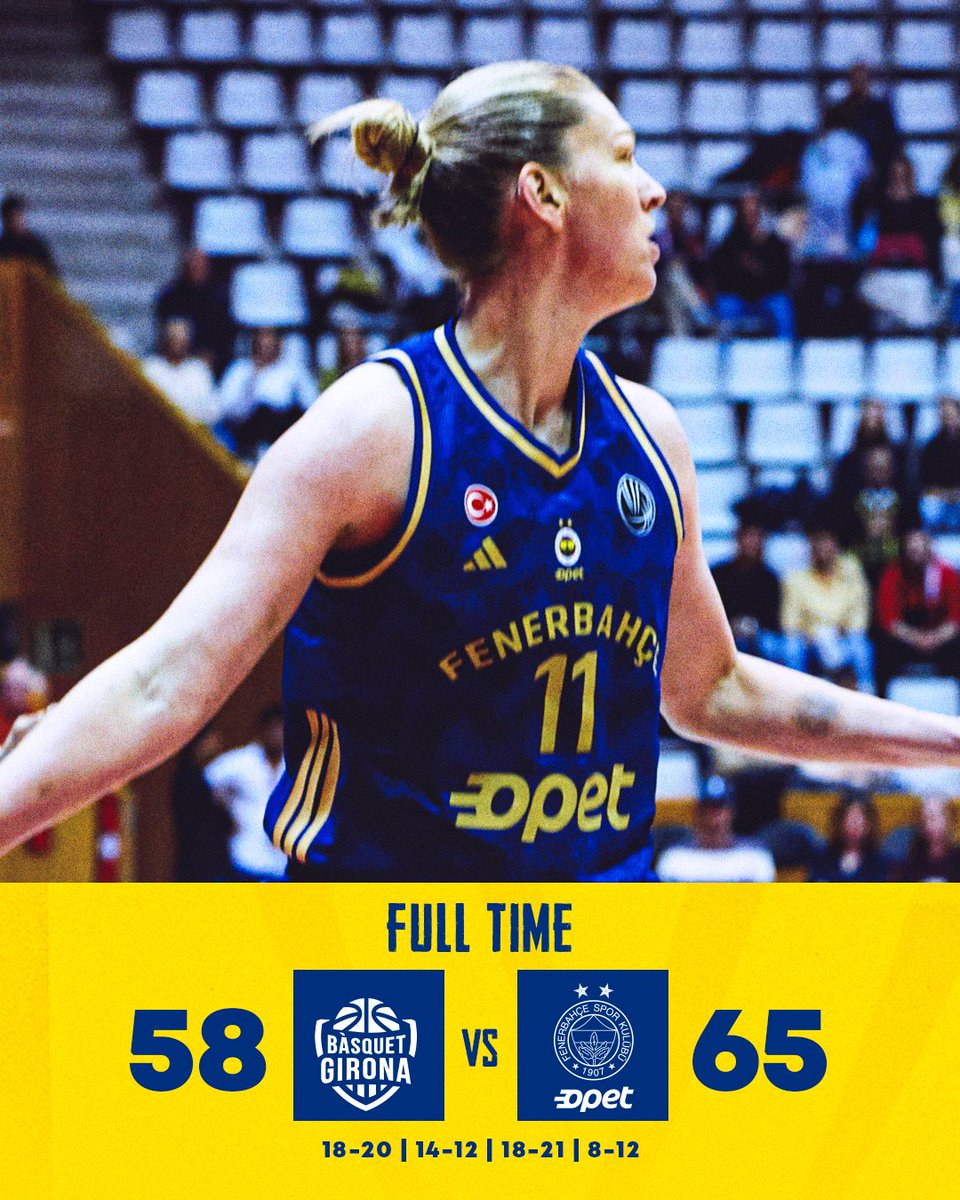 EuroLeague Women’da Yarı Final Play-In serisini 2-0 ile tamamlıyoruz! 💪

Bravo Takım! 👏

Maç Sonucu | Spar Girona 🆚 Fenerbahçe Opet: 58-65

Skor dağılımımız: Rupert 21, McBride 17, Meesseman 12, Williams 8, Allemand 3, Olcay 4. #PotanınKraliçeleri