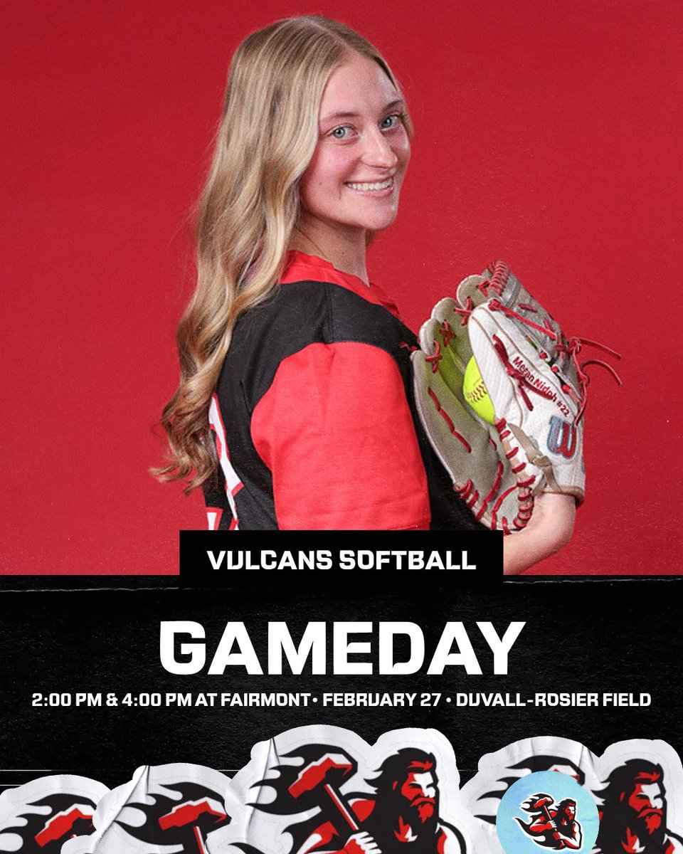 CALU_softball's tweet image. IT'S GAMEDAY 🥎
First game of the 2026 season!

🆚Fairmont State
📍Fairmont, WV
⌚2 PM &amp;amp; 4 PM

#CalWho #Vulcans