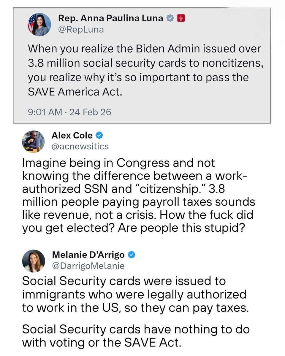Msudude1685's tweet photo. @RepLuna Are you literally the dumbest human alive? https://t.co/awahz4EDBk