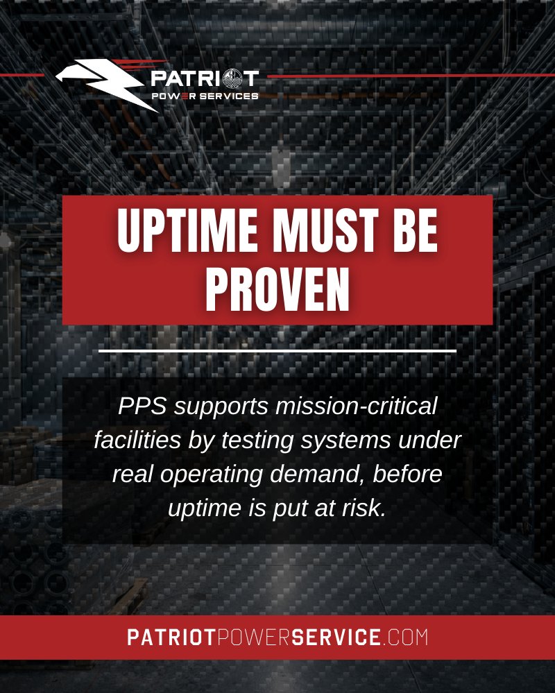 PatriotPService's tweet photo. Learn how Patriot Power Services supports power validation:
https://t.co/y5pm9YTJV9

—
#MissionCritical #LoadBankTesting #DataCenter #PowerInfrastructure #AIInfrastructure #BuildNow #WeDoTheWork https://t.co/tDlLZAh0UJ