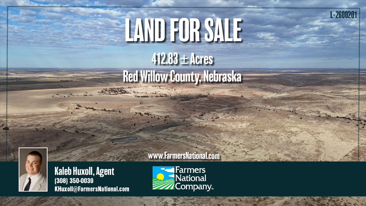 FarmersNational's tweet photo. #Land For Sale!
412.83 acres in Red Willow County, #Nebraska.
Exceptional #nativegrass and #dryland crop farm! Gravel road access. Good fences and water system in place.
๐https://t.co/J8ACTGoSki https://t.co/EVJDCachF1