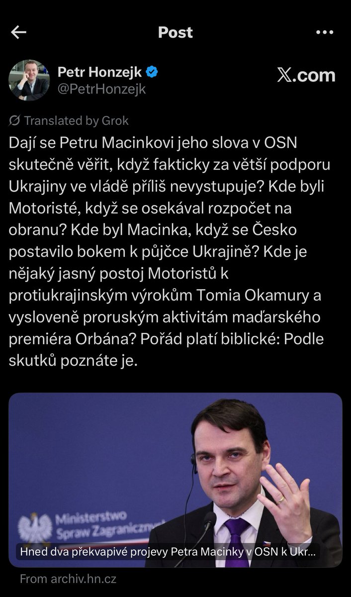 Všechna ta chvála ze všech stran na ministra zahraničí z OSN - to jste neměli Honzejkovi dělat. 
Lapá po dechu a neví, kudy kam. 😅