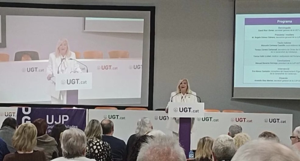 Jornada contra l'edatismo
DONAS GRANS SUMANT ANYS, DRETS I IGUALTAT.
Secretaria General UJP de Catalunya
María Angels Gómez