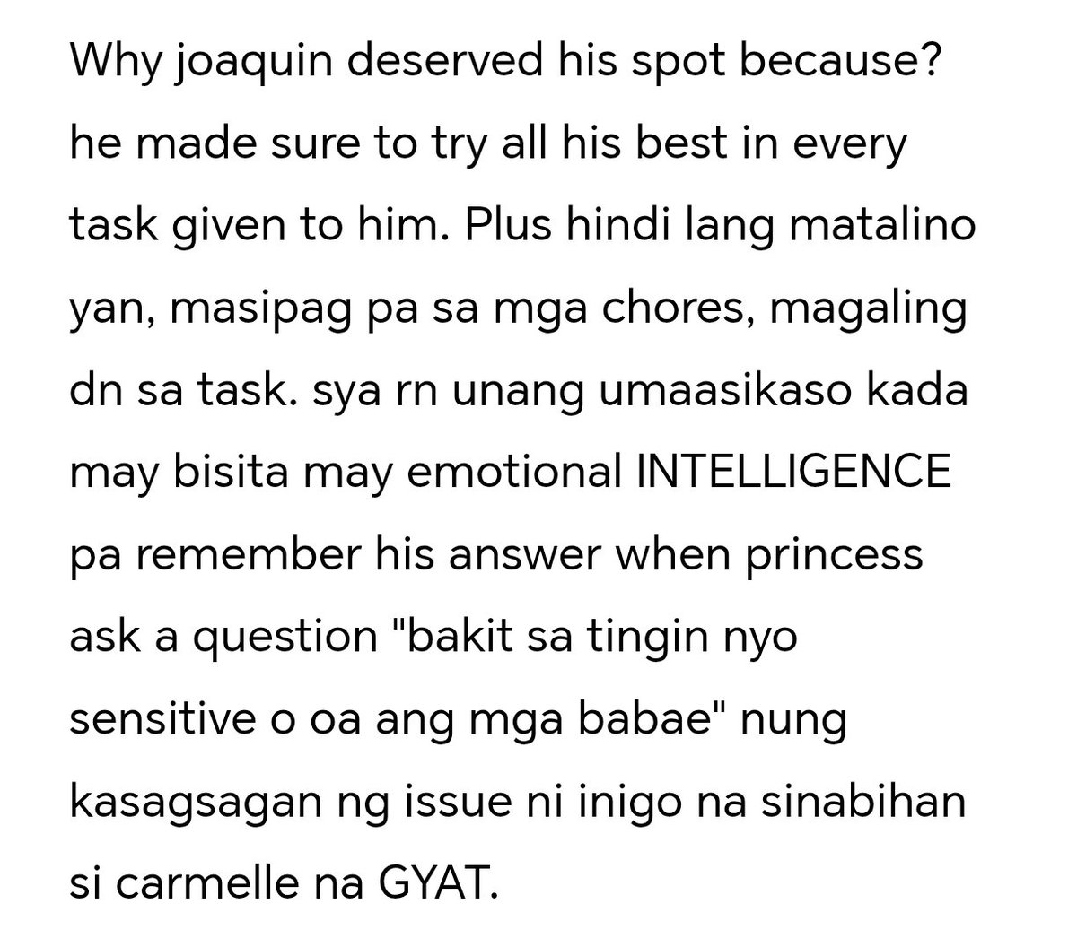 143_realchacha's tweet photo. @143redangel Why joaquin deserve his spot sa mga nagsasabi na may MAS deserving pa kesa sakanya https://t.co/uwbL5iupGD
