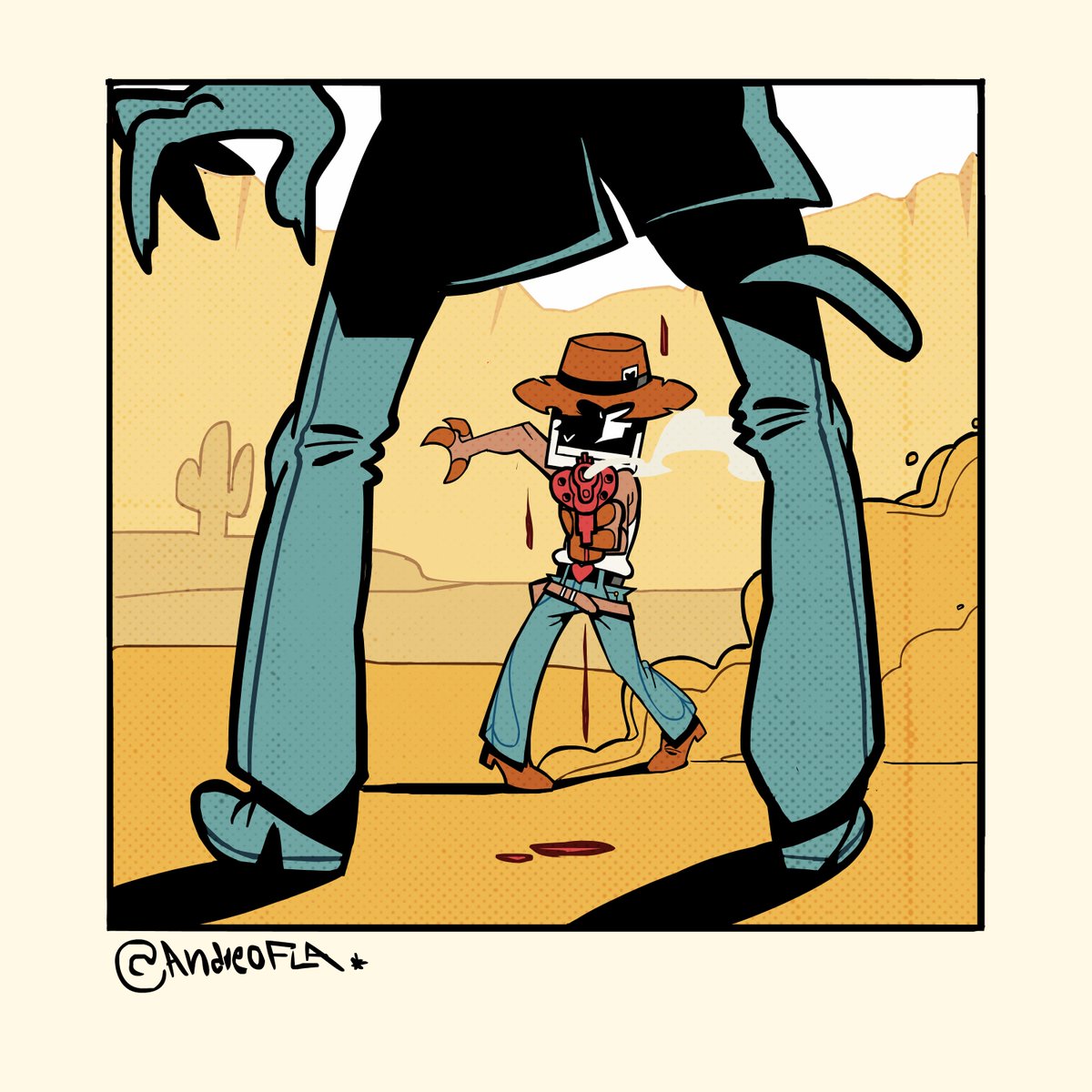 Concepto de san Valentín desechado 

#furry #oc #goat #tvhead #draw