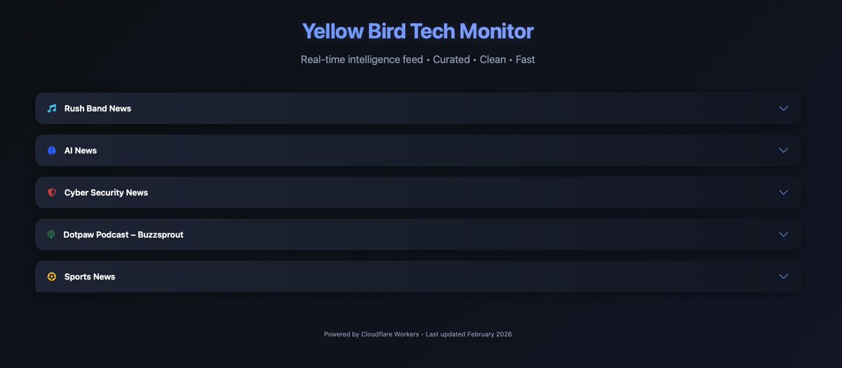 Yellow Bird Tech Monitor 
yellow-bird.tech/YBTMON/