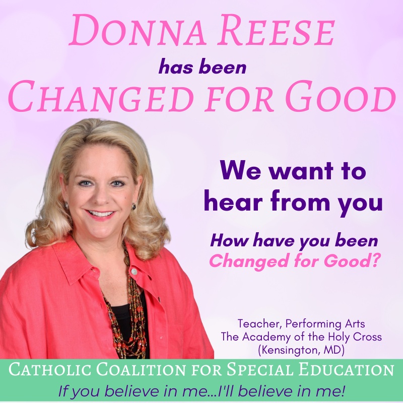 Donna Reese has been Changed for Good!
<a href="/AHCTartans/">AHC Tartans</a> <a href="/ADWCathSchools/">ADW Catholic Schools - Escuelas Católicas</a> <a href="/ArchbaltSchools/">AOB Catholic Schools</a> 

We are collecting heartfelt testimonials on disabilities inclusion in #CatholicSchools
Deadline: 2/27
Share your story:
app.etapestry.com/onlineforms/Ca…

WE ARE #CCSEChangedForGood
#BelieveInMe #CCSEgala