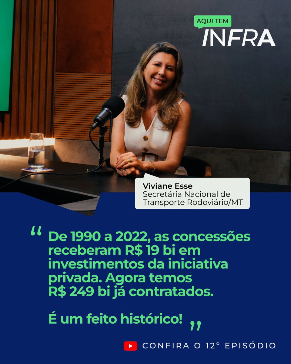 O setor rodoviário vive um momento que já entra para a história.
No primeiro episódio de 2026 do Aqui Tem Infra, Viviane Esse fala sobre o novo patamar das concessões e o que vem pela frente para o setor.
Confira em youtu.be/TLNpjlkaSq0