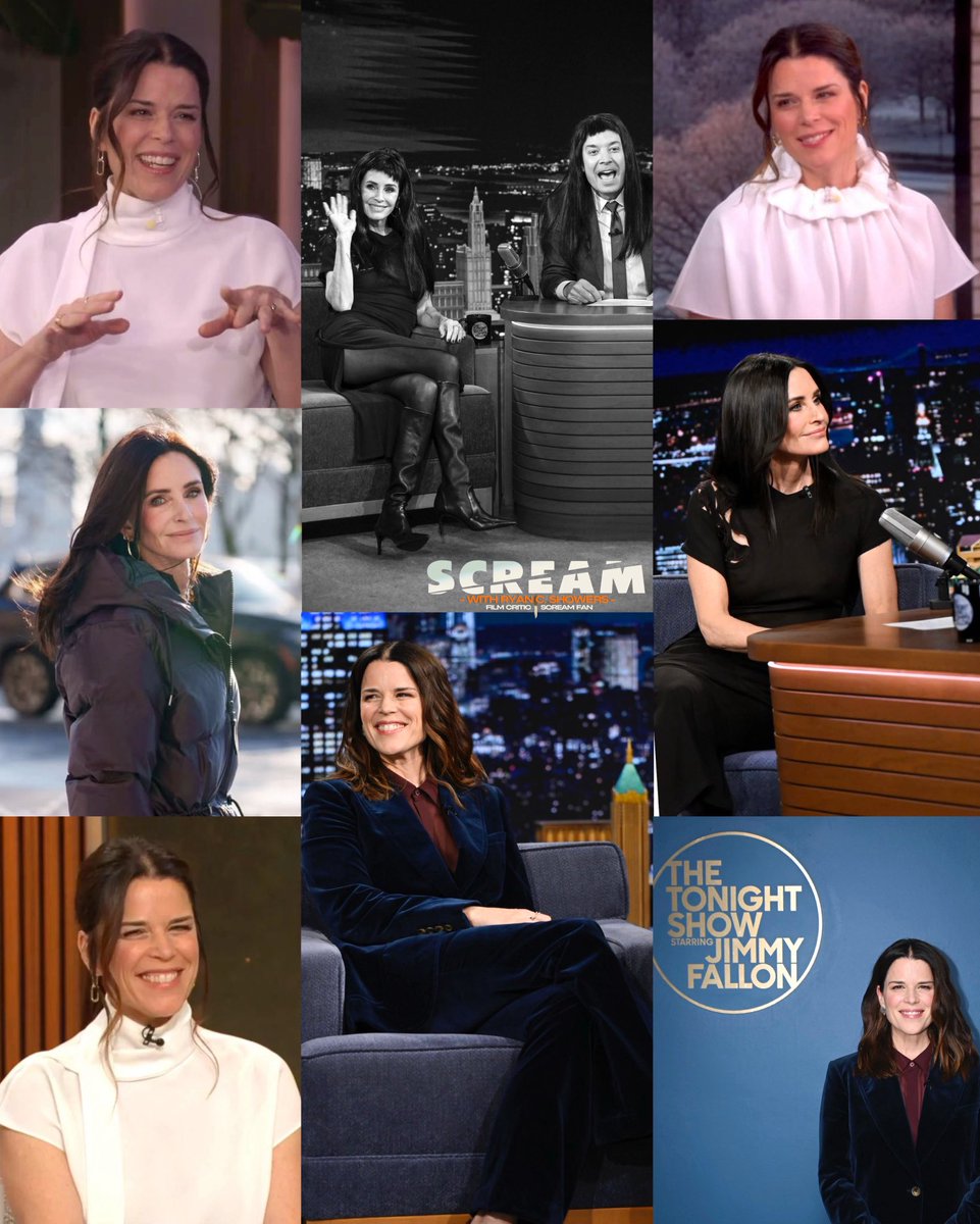 The SCREAM 7 press tour of Neve Campbell and Courteney Cox this week, hitting the major network shows!! 

I’m so happy and proud that they are representing this franchise.
