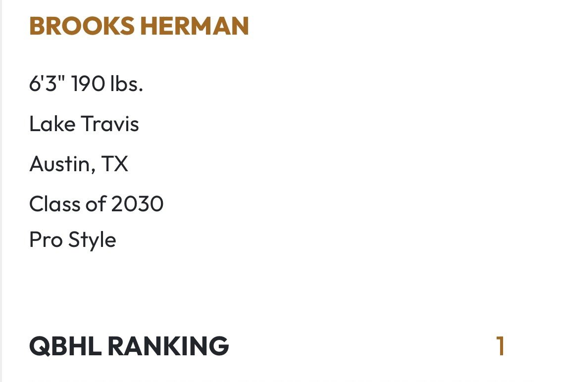 Brooks Herman 2030 Quarterback tweet media