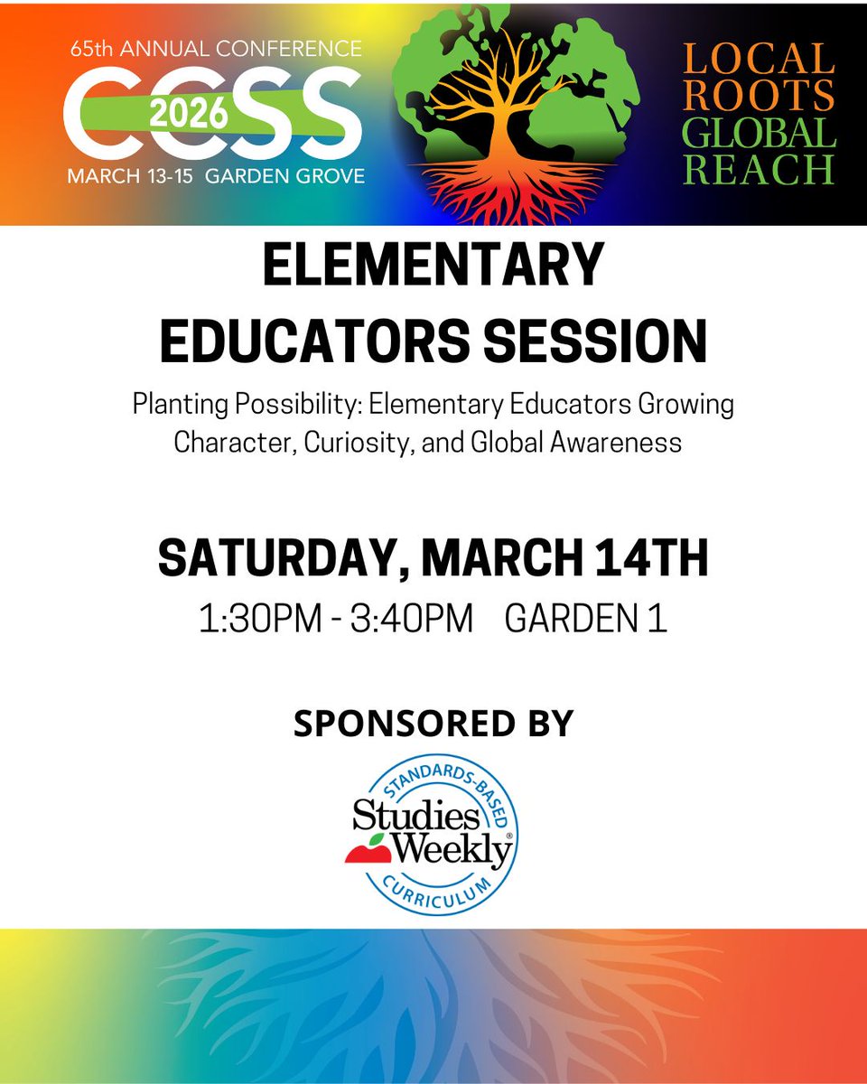 CAsocialstudies's tweet photo. Join us for an uplifting symposium created for elementary educators who believe in nurturing the roots of global citizenship.

https://t.co/8ePpoSZlUx https://t.co/6DlxoAUtXm