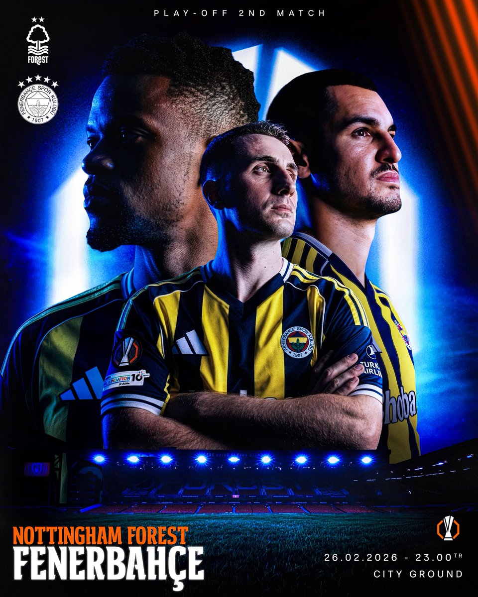 🏆 #UEL Play-off 2. Maç 

🆚 Nottingham Forest
🗓️ 26 Şubat Perşembe
🕚 23.00 
📍 City Ground 
📲 #UEL #NFFCvFB
