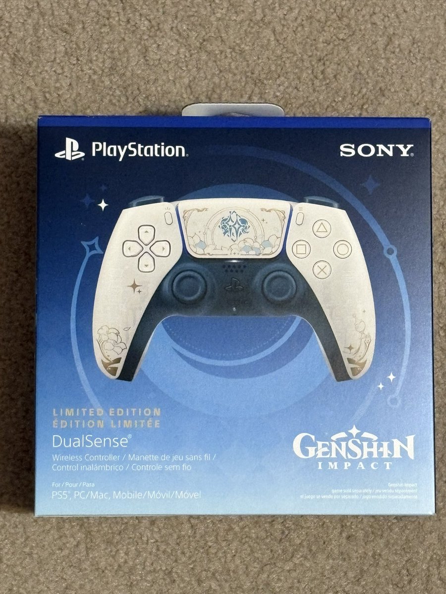 IrisGardevoir's tweet photo. 💜✨🦈: My Genshin Impact Dualsense controller has arrived in the mail today! :3 #GenshinImpact https://t.co/TF7FgggCJH