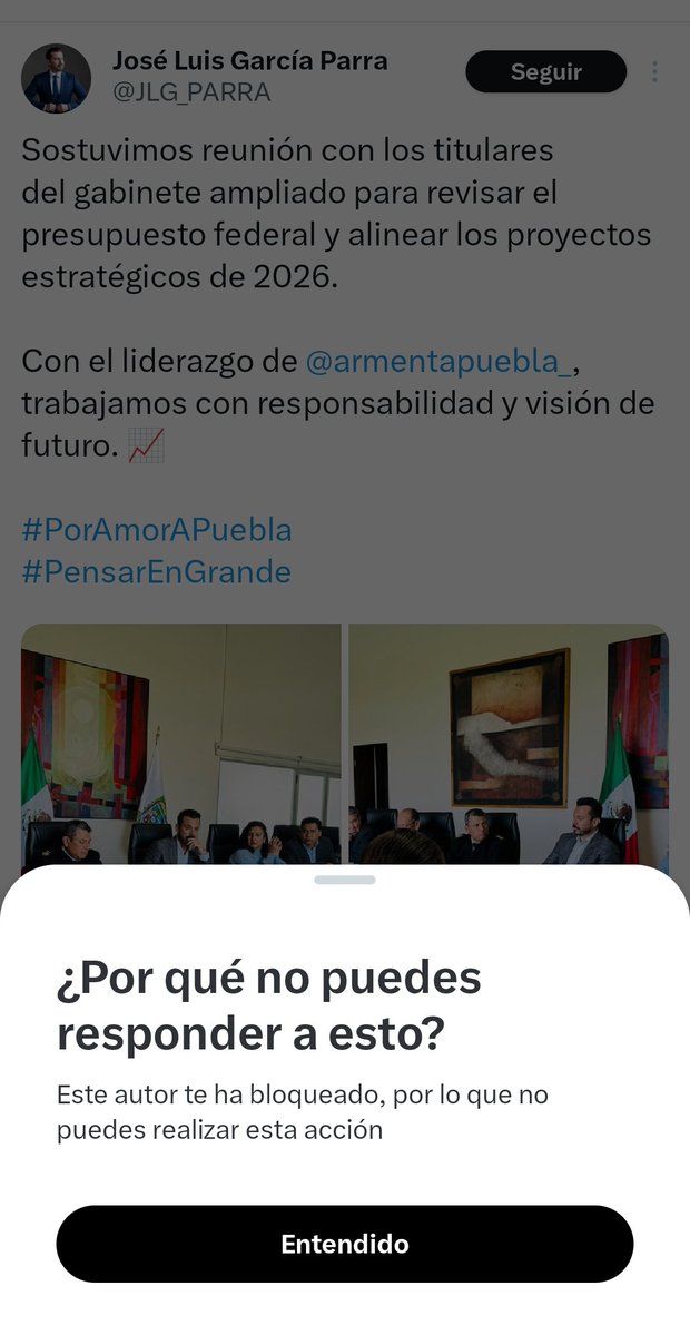 ¿A ustedes también ya los bloquearon sus funcionarios por oponerse al ecocidio por la infraestructura del cablebus? 
#PorAmorAPuebla